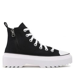 Trampki Converse. Czarne trampki Converse, bez wzorów, retro, bez zapięcia. Za 229.99 zł.
