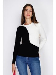 William de Faye Sweter w kolorze czarno-białym rozmiar: 36. Białe swetry William de Faye, bez wzorów, z kaszmiru, klasyczne, bez ramiączek. Za 130.99 zł.