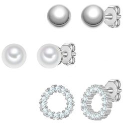 Yokoamii Kolczyki z posrebrzanego mosiadzu z perla cyrkoniowa (synth.) 1 ct Damski. Białe kolczyki Yokoamii, z cyrkonią, posrebrzane. Za 99.99 zł.