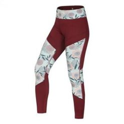 Legginsy wspinaczkowe damskie Ocun Rhea Leggings. Czerwone legginsy Ocun, bez wzorów, sportowe. Za 135.99 zł.