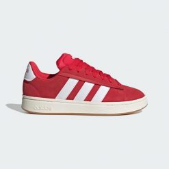 Buty Grand Court Alpha. Białe buty treningowe adidas, bez wzorów, z gumy, bez zapięcia. Za 315.65 zł.