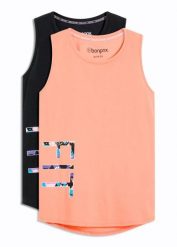 T-shirt funkcjonalny (2 szt.), szybko schnący. Czarne t-shirty bonprix, bez wzorów, bez kołnierzyka, bez ramiączek. Za 107.99 zł.