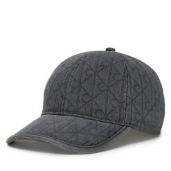 Czapka z daszkiem Calvin Klein. Szare czapki z daszkiem Calvin Klein, bez wzorów, z denimu. Za 189.99 zł.
