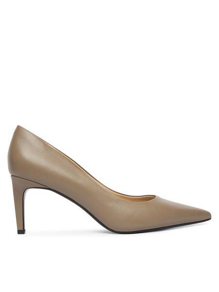 Calvin Klein Szpilki Ess Stiletto 70 HW0HW02607 Beżowy. Brązowe szpilki Calvin Klein, bez wzorów, ze skóry, bez obcasa, na szpilce, bez zapięcia. Za 649.99 zł.