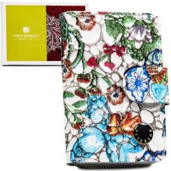 Wielokolorowy, pionowy portfel damski ze skóry naturalnej zamykany zatrzaskiem i suwakiem PTN PH31-LFL Peterson. Portfele Peterson, bez wzorów, ze skóry. Za 89.99 zł.