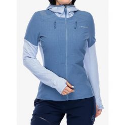 Bluza z kapturem damska La Sportiva Session Tech Hoody. Niebieskie bluzy La Sportiva, na zimę, m, bez wzorów, sportowe, bez ramiączek, z kapturem. Za 597.99 zł.