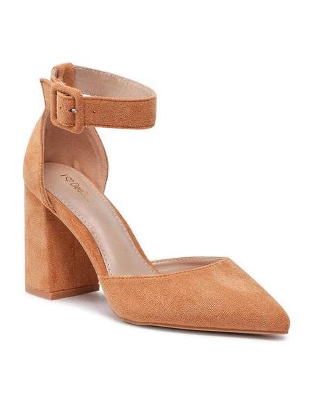 DeeZee Czółenka KL-HHK539-01 Brązowy. Brązowe czółenka DeeZee, bez wzorów, z materiału, bez obcasa, bez zapięcia. Za 139.99 zł.