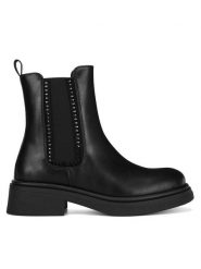 JENNY Botki WS6368-01 Czarny. Czarne botki Jenny, bez wzorów, bez obcasa, na płaskiej podeszwie, bez zapięcia. Za 135.99 zł.