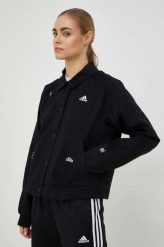 Adidas kurtka damska kolor czarny przejściowa. Czarne kurtki adidas, l, bez wzorów, z bawełny, bez kaptura. Za 379.99 zł.