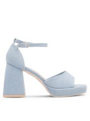 Jenny Fairy Sandały RAVENE HY CL230417 Niebieski. Niebieskie sandały Jenny Fairy, bez wzorów, z materiału, bez obcasa, na słupku, bez zapięcia. Za 159.99 zł.