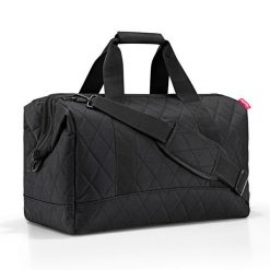 Torba allrounder l, rhombus black. Czarne torby sportowe Reisenthel, bez wzorów, z materiału, na ramię. W wyprzedaży za 272.00 zł.