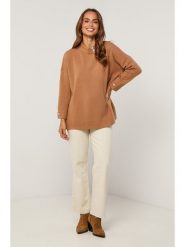 Soft Cashmere Sweter w kolorze jasnobrązowym rozmiar: 38/40. Brązowe swetry Soft Cashmere, bez wzorów, klasyczne, bez ramiączek. Za 143.99 zł.