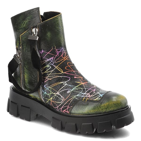 Zielone Botki Maciejka Modne Obuwie Damskie. Zielone botki Maciejka, bez wzorów, eleganckie, bez obcasa, bez zapięcia. Za 479.00 zł.