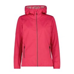 Damska wodoodporna kurtka softshell CMP. Czerwone kurtki przejściowe sportowe CMP, xl, bez wzorów, z softshellu, bez kaptura, trekkingowe. Za 387.05 zł.