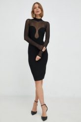 Marciano Guess sukienka kolor czarny mini dopasowana. Czarne sukienki Marciano Guess, l, z aplikacjami, z dzianiny, bez kołnierzyka, bez ramiączek, mini, dopasowane. Za 1,159.90 zł.