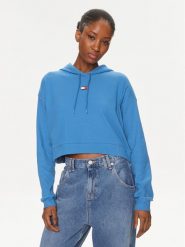 Tommy Jeans Bluza Herritage UW0UW05153 Niebieski Regular Fit. Niebieskie bluzy Tommy Jeans, l, bez wzorów, z bawełny, bez kaptura. Za 189.99 zł.