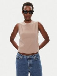 Brave Soul Bluzka LKV-555BARCAB Beżowy Straight Fit. Brązowe bluzki Brave Soul, l, bez wzorów, z wiskozy, bez kołnierzyka, bez ramiączek. Za 129.99 zł.