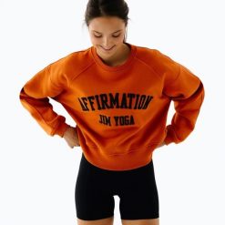 Bluza polarowa damska JoyInMe Classic Pullover. Brązowe bluzy bez kaptura Joy in me, l, bez wzorów, z bawełny, bez kaptura, na fitness i siłownię. Za 479.99 zł.