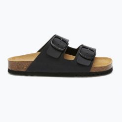 Klapki damskie Scholl Josephine. Czarne klapki Scholl, bez wzorów, z materiału, bez obcasa, bez zapięcia. Za 209.99 zł.