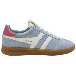 Damskie zamszowe buty sportowe Gola Cyclone. Białe buty sportowe lifestyle Gola, bez wzorów, ze skóry, sportowe, bez zapięcia. Za 470.50 zł.
