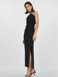 Mango Sukienka koktajlowa Naty 67096334 Czarny Slim Fit. Czarne sukienki Mango, m, bez wzorów, z syntetyku, wizytowe, bez kołnierzyka, bez ramiączek. Za 159.99 zł.