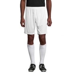 Podstawowe Spodenki San Siro 2 Dla Dorosłych Unisex. Białe szorty SOL'S, bez wzorów, sportowe. Za 57.99 zł.