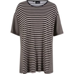 T-shirt z opuszczanymi ramionami bonprix czarno-kamienisty. T-shirty marki bonprix. Za 37.99 zł.