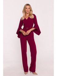Stylove Kombinezon w kolorze bordowym rozmiar: L. Czerwone kombinezony Stylove, l, bez wzorów, z tkaniny, bez kołnierzyka, bez ramiączek. Za 269.99 zł.