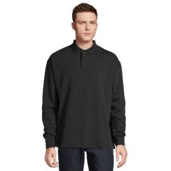 Bluza Polo Dla Dorosłych Unisex Heritage Neck. Czarne bluzy SOL'S, s, bez wzorów, casualowe, bez ramiączek, bez kaptura. Za 174.99 zł.