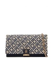 Tommy Hilfiger Torebka Th Her Chain Cross Jacqu AW0AW18637 Granatowy. Niebieskie kopertówki Tommy Hilfiger, bez wzorów, ze skóry, wizytowe, bez dodatków. Za 649.99 zł.