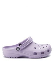 Crocs Klapki Classic 10001 Fioletowy. Fioletowe klapki Crocs, bez wzorów, z tworzywa sztucznego, bez obcasa, bez zapięcia. Za 239.99 zł.