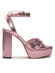 ONLY Shoes Sandały Onlautum-3 15288438 Różowy. Czerwone sandały ONLY SHOES, bez wzorów, ze skóry, bez obcasa, na słupku, bez zapięcia. Za 329.99 zł.
