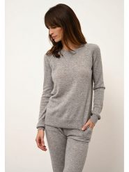 Just Cashmere Kaszmirowy sweter "Helen" w kolorze szarym rozmiar: XXL. Szare swetry Just Cashmere, xxl, bez wzorów, z kaszmiru, bez ramiączek. Za 341.95 zł.