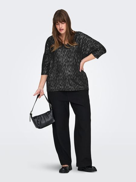 ONLY Carmakoma Bluzka w kolorze srebrno-czarnym rozmiar: 50/52. Czarne bluzki Only Carmakoma, bez wzorów, bez kołnierzyka, bez ramiączek. Za 109.26 zł.