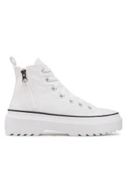 Converse Trampki Chuck Taylor All Star Lugged Lift Hi A03012C Biały. Białe trampki Converse, bez wzorów, z materiału, retro, bez zapięcia. Za 199.99 zł.