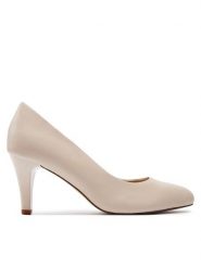 Caprice Szpilki 9-22405-42 Écru. Białe szpilki Caprice, bez wzorów, ze skóry, bez obcasa, na szpilce, bez zapięcia. Za 212.99 zł.