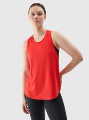 4F Top sportowy w kolorze czerwonym rozmiar: L. Czerwone topy sportowe 4f, l, bez wzorów, z materiału, outdoorowe. Za 48.50 zł.