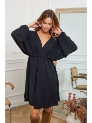 Joséfine Sukienka "Jakar" w kolorze czarnym rozmiar: L. Czarne sukienki Joséfine, l, bez wzorów, bez kołnierzyka, bez ramiączek, midi. Za 152.98 zł.