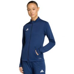Bluza damska adidas Entrada 26 Track. Niebieskie bluzy adidas, bez wzorów, z poliesteru, bez kaptura, na fitness i siłownię, climacool (adidas). Za 121.99 zł.