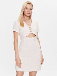 Pinko Sukienka codzienna 100946 A0UO Écru Regular Fit. Sukienki Pinko, na co dzień, bez wzorów, z bawełny, bez kołnierzyka, bez ramiączek, proste. Za 629.99 zł.