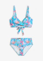 Bikini bustier z kopertowym dekoltem (komplet 2-cz.). Bikini bonprix, bez wzorów. Za 127.99 zł.