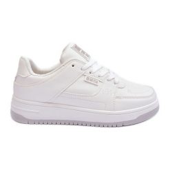 Damskie Buty Sportowe Sneakersy Big Star MM274354 Białe. Białe buty treningowe bez wzorów, ze skóry, bez zapięcia. Za 207.99 zł.