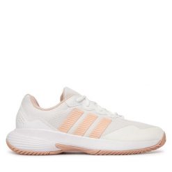 Buty do tenisa adidas. Białe buty treningowe adidas, bez wzorów, bez zapięcia, tenisowe. Za 299.99 zł.