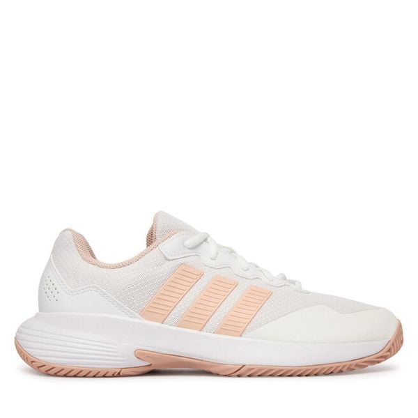 Buty do tenisa adidas. Białe buty treningowe adidas, bez wzorów, bez zapięcia, tenisowe. Za 258.99 zł.