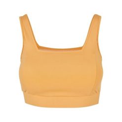 Damski kwadratowy biustonosz sportowy z recyklingu Urban Classics. Brązowe biustonosze sportowe Urban Classics, bez wzorów. Za 175.50 zł.