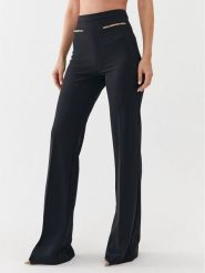 Elisabetta Franchi Spodnie materiałowe PA-014-36E2-V320 Czarny Wide Leg. Czarne spodnie materiałowe Elisabetta Franchi, bez wzorów, z materiału. Za 1,589.00 zł.