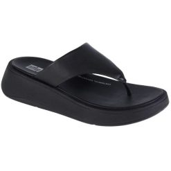 Japonki FitFlop F-Mode W FW4-090 czarne. Czarne japonki bez wzorów, z gumy. Za 589.24 zł.