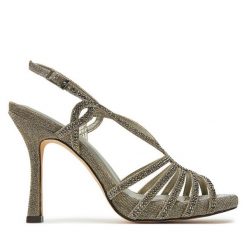 Sandały Menbur. Szare sandały Menbur, bez wzorów, bez obcasa, na szpilce, bez zapięcia. Za 319.99 zł.