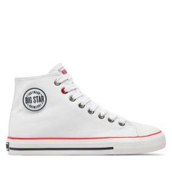 Trampki Big Star Shoes. Białe trampki BIG STAR SHOES, bez wzorów, retro, bez zapięcia. Za 109.99 zł.