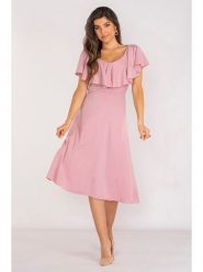 Awama Sukienka w kolorze jasnoróżowym rozmiar: S. Różowe sukienki Awama, s, bez wzorów, bez kołnierzyka, bez ramiączek, midi. Za 107.99 zł.